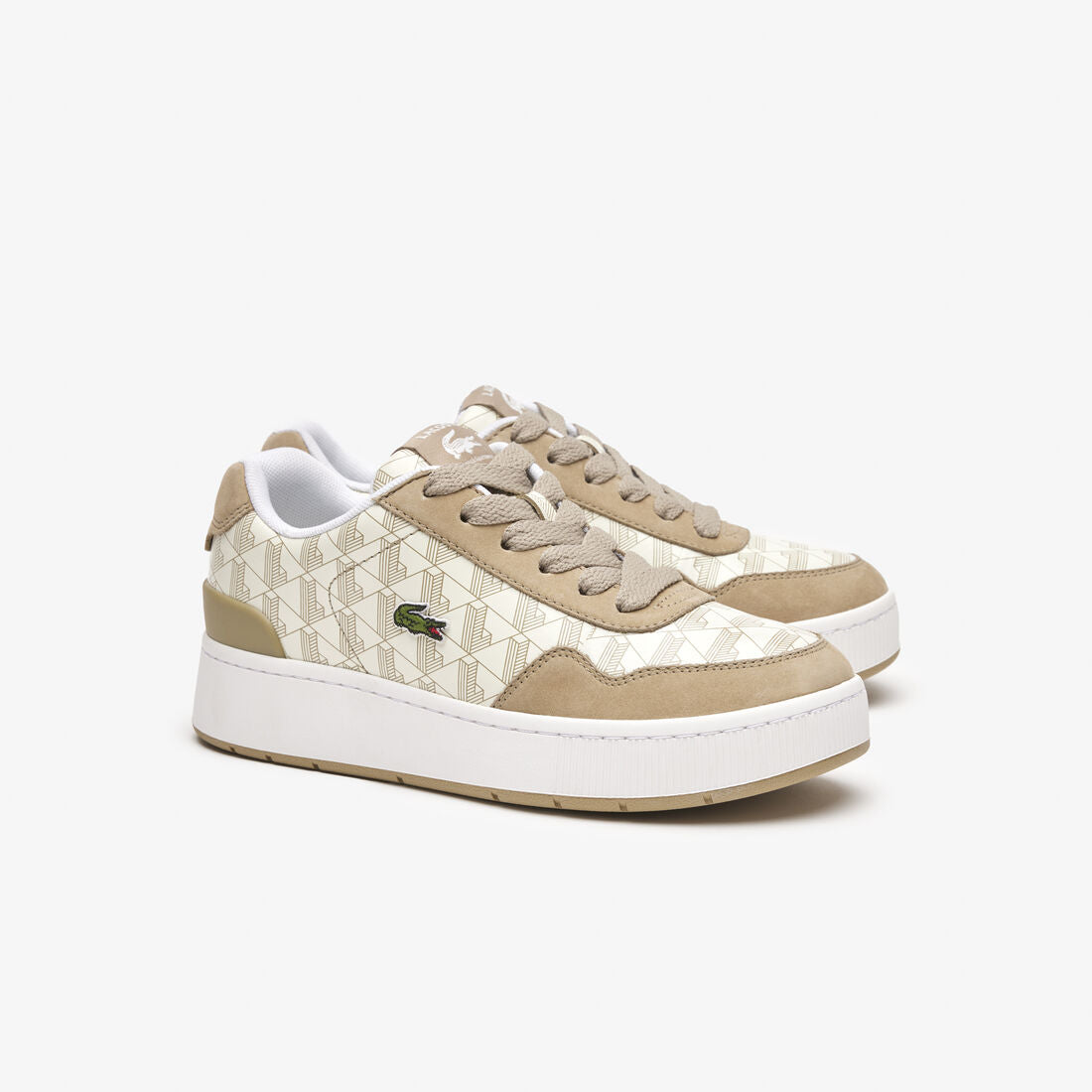 Lacoste Ace Clip Monogram Beige