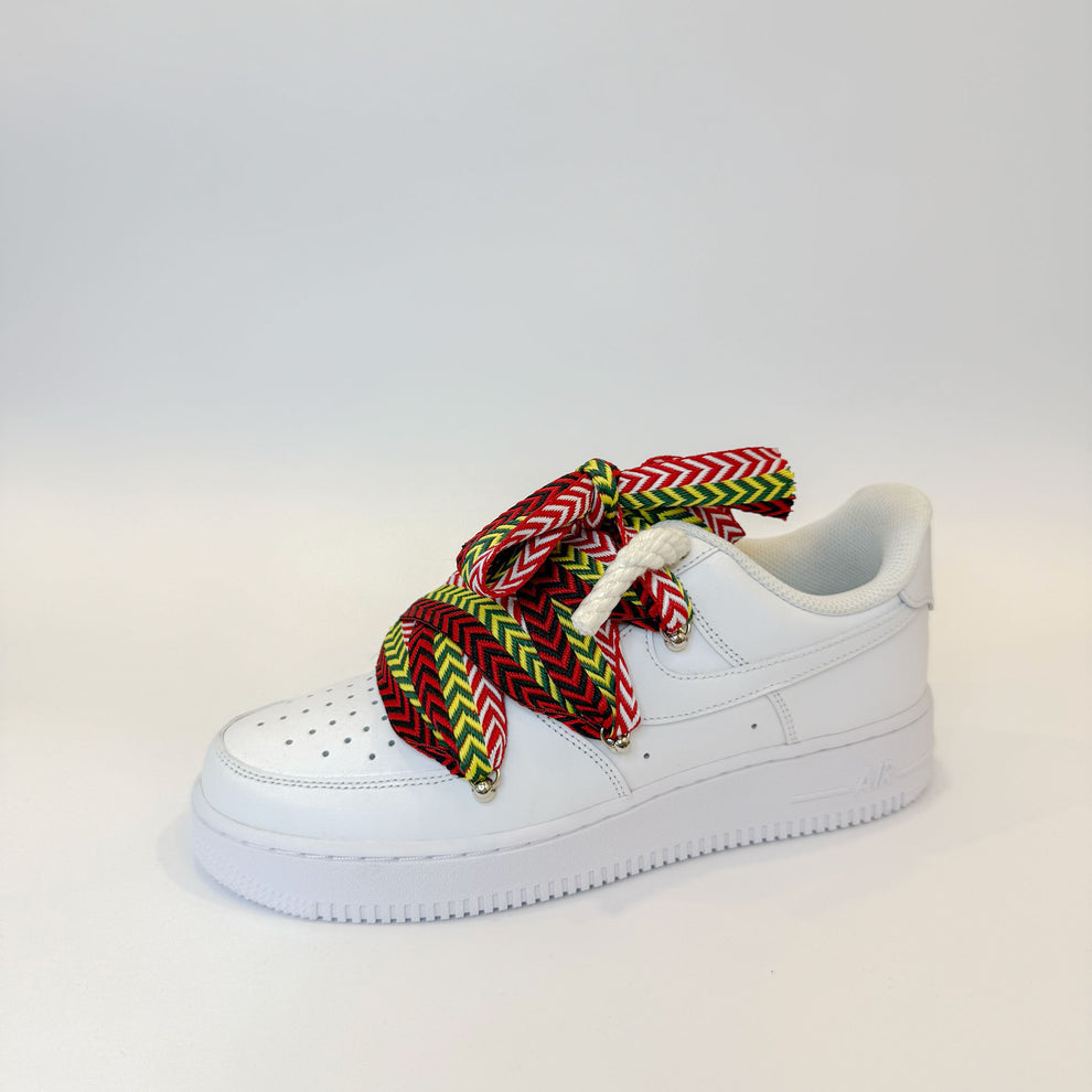 Nike Air Force 1 Low "Blanc" Lanvin Style Laces Multicolores