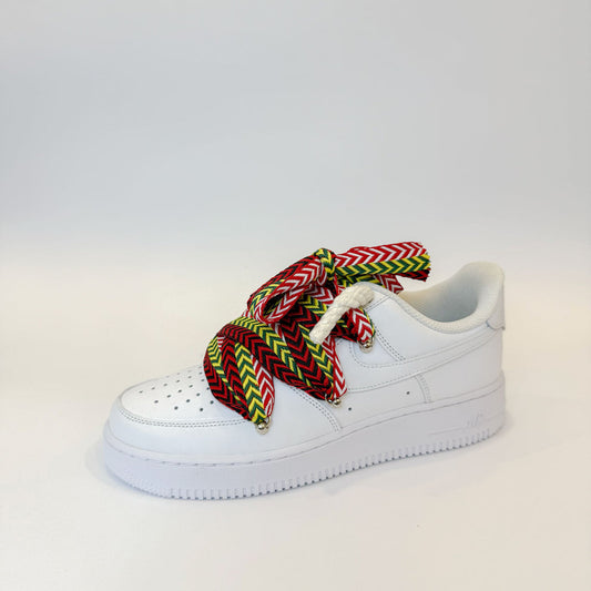 Nike Air Force 1 Low "Blanc" Lanvin Style Laces Multicolores