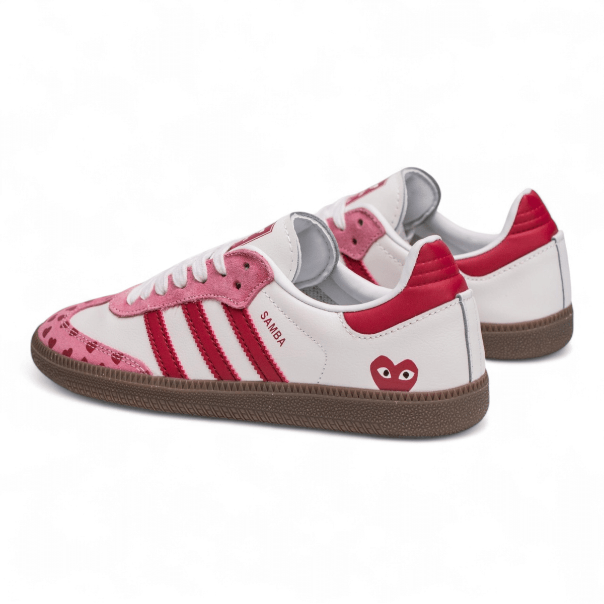 Adidas Samba x CDG Play - Blanc/Rose/Rouge