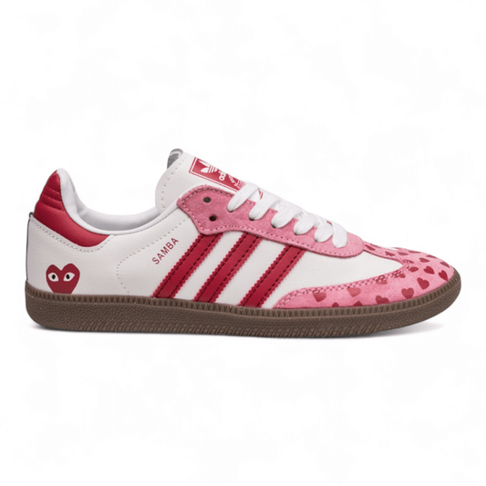 Adidas Samba x CDG Play - Blanc/Rose/Rouge